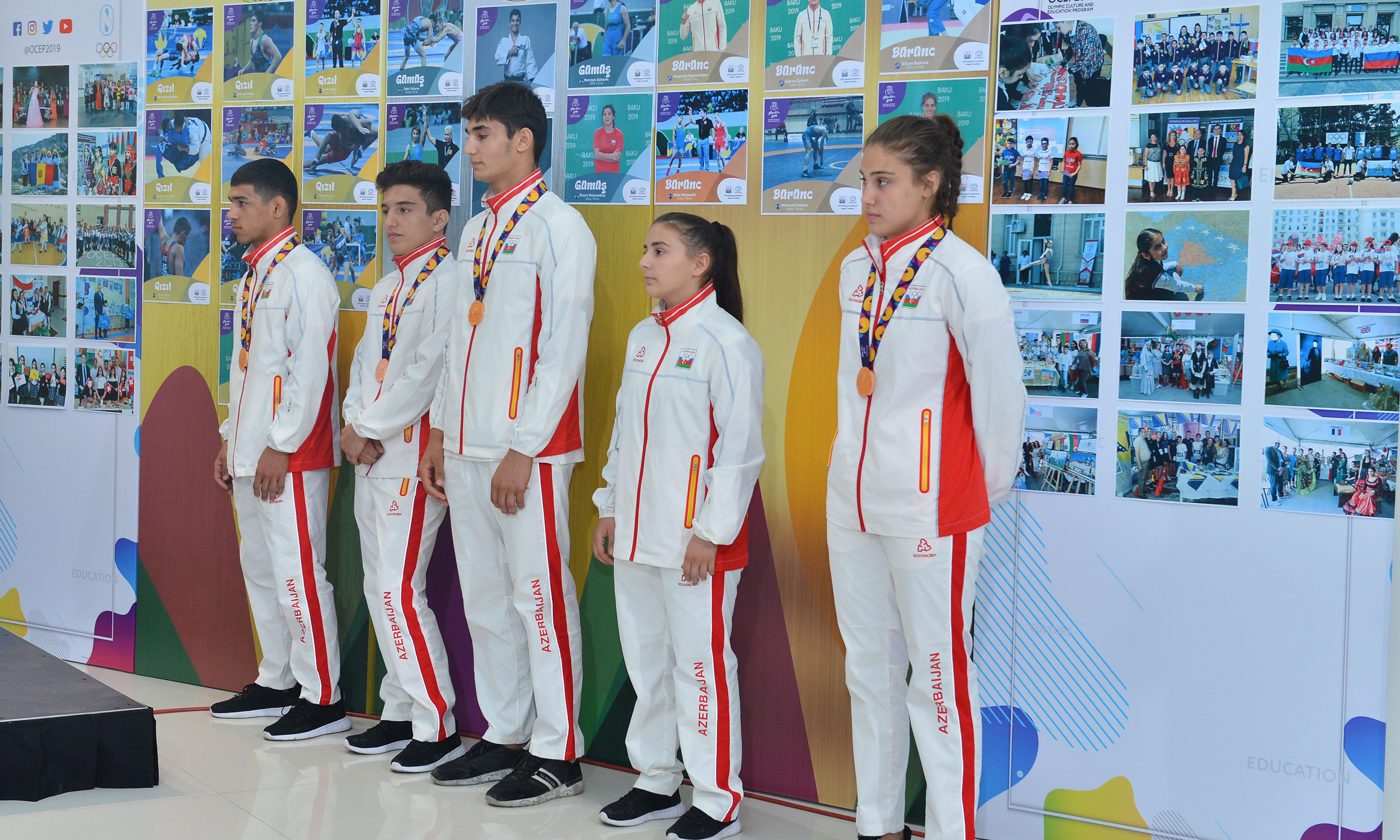 XV Avropa Gənclər Olimpiya Festivalında uğur qazanan idmançılarımızla Milli Olimpiya Komitəsində görüş keçirilib
