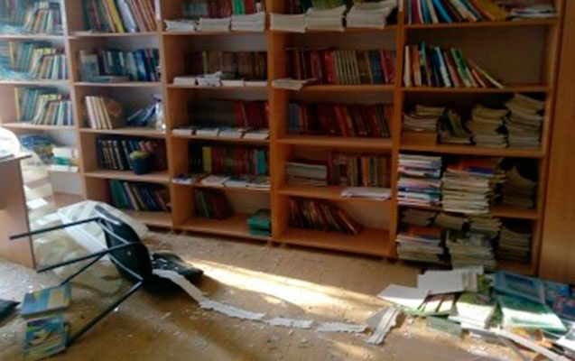 Ağdamda məktəb binasına mərmi düşüb