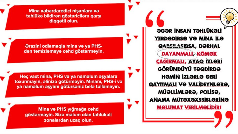 Məktəblilər üçün partlayıcı sursatların təhlükəsinə dair maarifləndirmə tədbirləri keçirilir