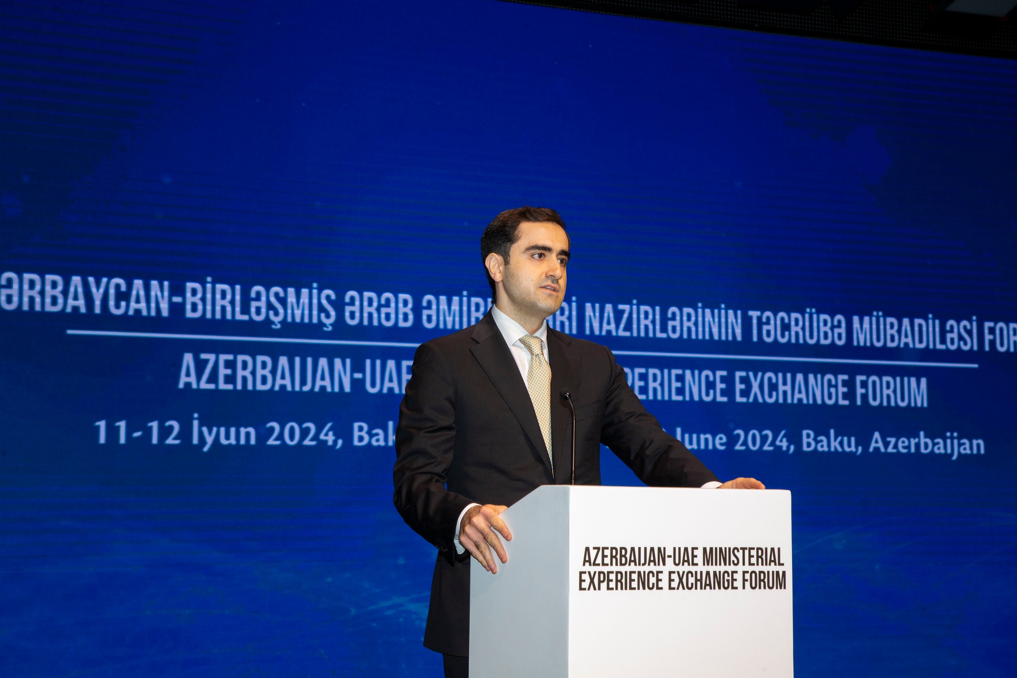 Həsən Həsənli Azərbaycan–Birləşmiş Ərəb Əmirlikləri Nazirlərinin Təcrübə Mübadiləsi Forumunda iştirak edib