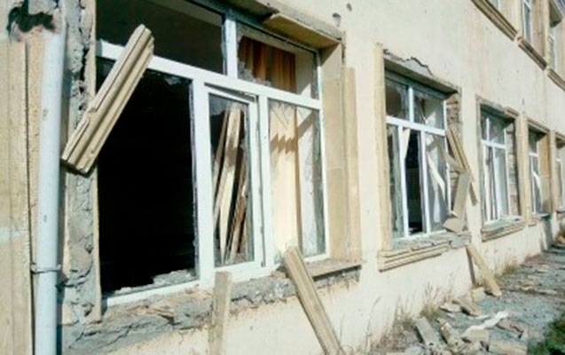 Ermənistan Silahlı Qüvvələri Ağdamda məktəb binasını atəşə tutub