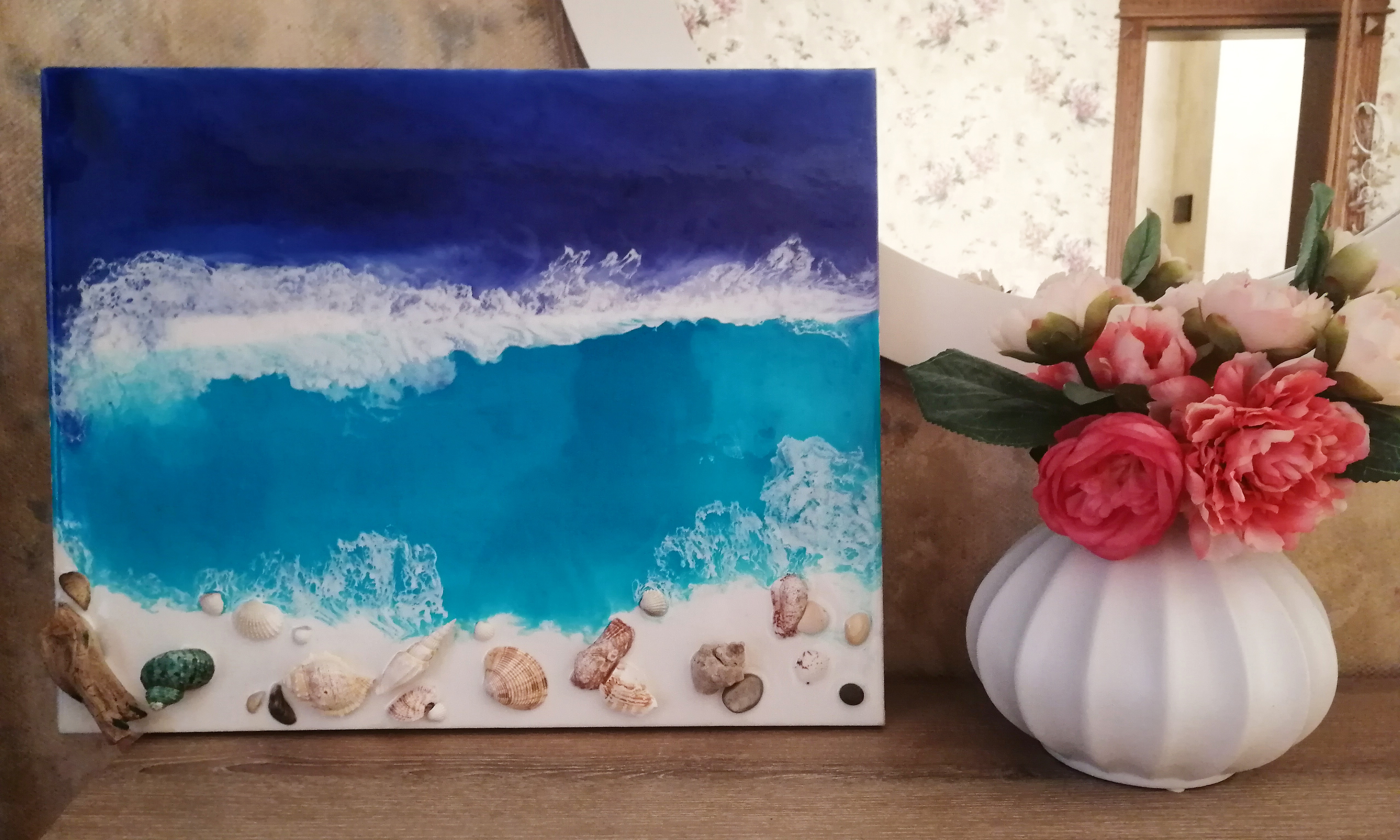Epoxy Resin ilə abstrakt üslubda rəsmlər hazırlayan UNEC istedadı