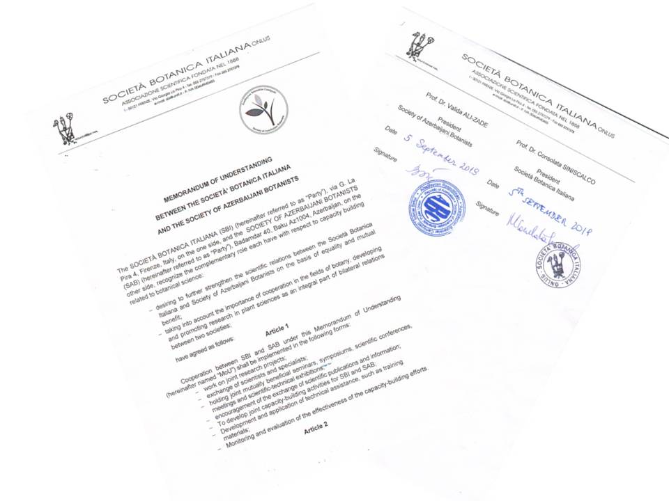 Azərbaycan Botaniklər Cəmiyyəti ilə İtaliya Botanika Cəmiyyəti arasında memorandum imzalanıb