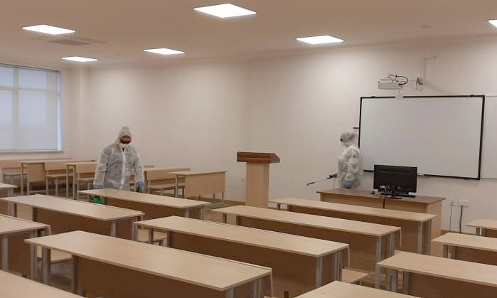 Bakı Ali Neft Məktəbi növbəti dəfə əsaslı dezinfeksiya edildi